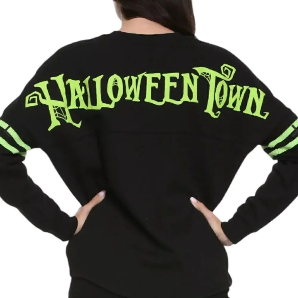 Disney Halloween Town Nightmare Before Christmas Sweatshirt Black Green